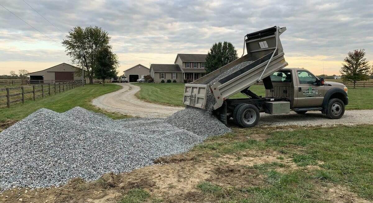 Gravel delivery services from Miami Valley Earthworks