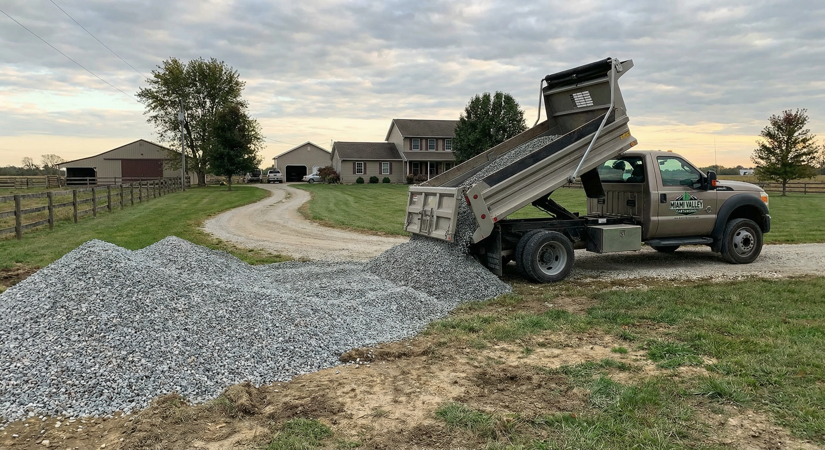 Gravel delivery services from Miami Valley Earthworks